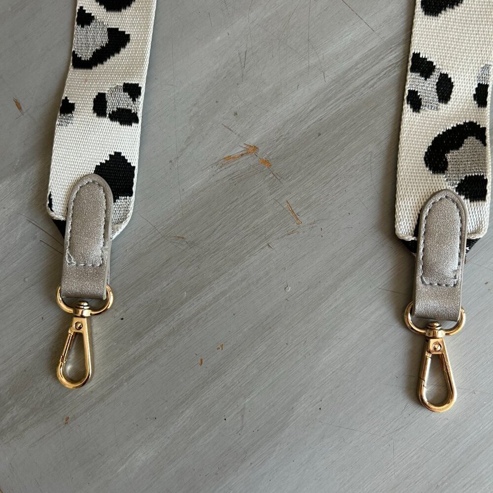 Reversible Leopard Print Wide Detachable Purse Strap Adjustable - Picture 4 of 7